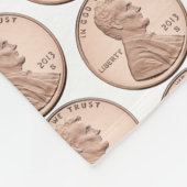 Koper Penny Coin Pattern – Lincoln Cent Design Fleece Deken (Hoek)