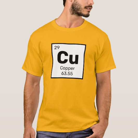 Koper / Periodiek Tafel - Cu Element T-shirt (Voorkant)