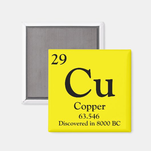 Koper Periodieke Tabel Magneet (Voorkant / Achterkant)