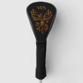 Koper Phoenix groeit op Black Inital Golfheadcover (Voorkant)