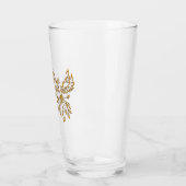 Koper Phoenix ruist op zwart Glas (Links)