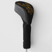 Koper Phoenix ruist op zwart Golfheadcover (Schuin)