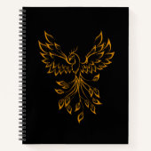 Koper Phoenix ruist op zwart Notitieboek (Voorkant)