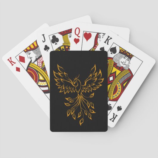 Koper Phoenix ruist op zwart Pokerkaarten (Achterkant)