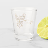 Koper Phoenix ruist op zwart Shot Glas (Achterkant)