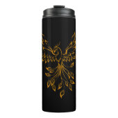 Koper Phoenix ruist op zwart Thermosbeker (Voorkant)