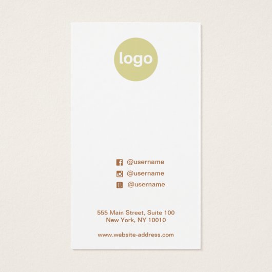 Koper Pine Cones Green Earring Visitekaartje (Achterkant)