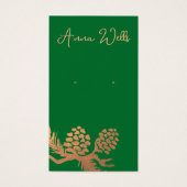 Koper Pine Cones Green Earring Visitekaartje (Voorkant)