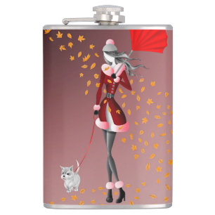Koper Rain Red Hip Flask Heupfles