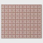 Koper Red Acorn en Leaf Tile Design Cadeaupapier (Vlak)