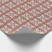 Koper Red Acorn en Leaf Tile Design Cadeaupapier (Hoek)