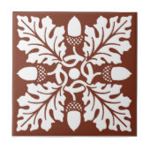 Koper Red Acorn en Leaf Tile Design Tegeltje (Voorkant)