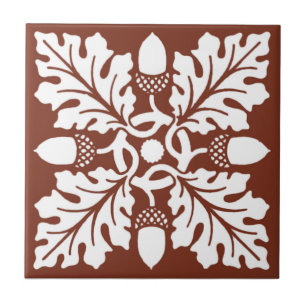 Koper Red Acorn en Leaf Tile Design Tegeltje