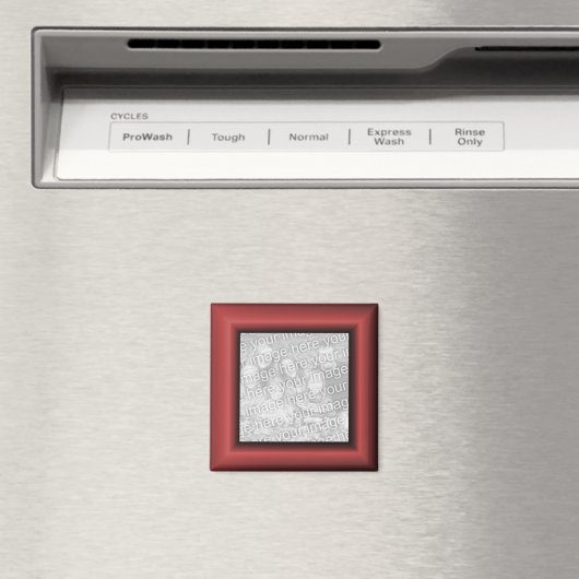 Koper Red Ombre Square Border Foto Magneet (Insitu (Vaatwasser))