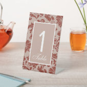 Koper roest damast bruiloft gewoonte reclamebord met voetstuk (Insitu)