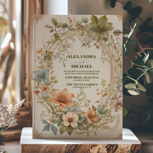 Koper Roest Tonen Stijlvolle Elegante Bruiloft Kaart