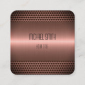 Koper Roestvrij staal Metaalkijk Vierkante Visitekaartje (Voorkant)