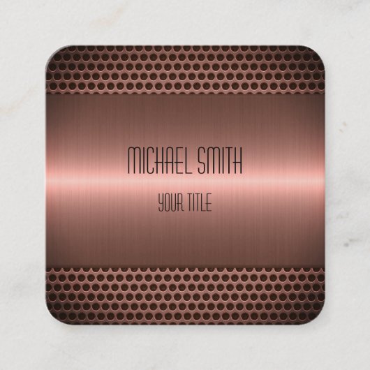 Koper Roestvrij staal Metaalkijk Vierkante Visitekaartje (Voorkant)
