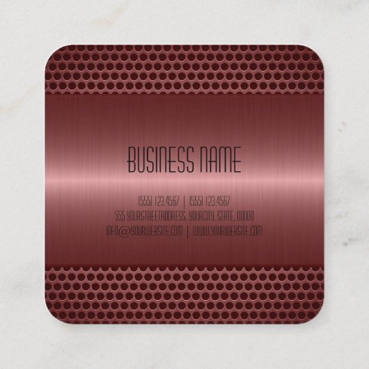 Koper Roestvrij staal Metaalkijk Vierkante Visitekaartje (Achterkant)