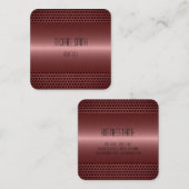 Koper Roestvrij staal Metaalkijk Vierkante Visitekaartje (Voorkant / Achterkant)