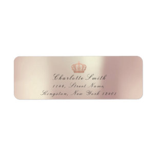 Koper Roos Glitter RSVP Crown Princess Bridal Etiket