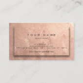 Koper Roos Gold Blush Beauty Makeup Artist Cement Visitekaartje (Achterkant)
