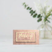 Koper Roos Gold Blush Beauty Makeup Artist Cement Visitekaartje (Staand voorkant)