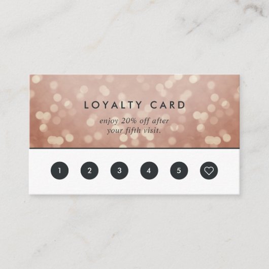 Koper Roos Gold Bokeh | Loyaliteit Klantenkaartje (Voorkant)