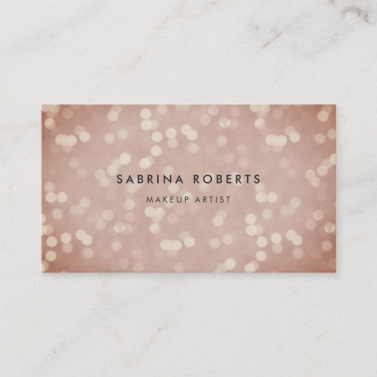 Koper Roos Gold Bokeh Visitekaartje (Voorkant)