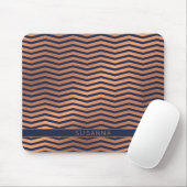 Koper Roos Gold Folie Chevron Navy Blauw Muismat (Met muis)