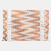 Koper Roos Gold Folie Chevron Wit Monogram Theedoek (Horizontaal)