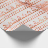 Koper Roos Gold Marble Tribal Stripes White Line Cadeaupapier (Hoek)