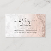 Koper roos goud glitter lippen marmer make-up kuns klantenkaartje (Achterkant)