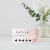 Koper roos goud glitter marmer make-up kunstenaar klantenkaartje (Staand voorkant)