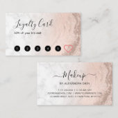 Koper roos goud glitter marmer make-up kunstenaar klantenkaartje (Voorkant / Achterkant)