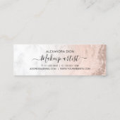 Koper roos goud glitter marmer make-up kunstenaar mini visitekaartje (Achterkant)