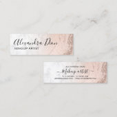 Koper roos goud glitter marmer make-up kunstenaar mini visitekaartje (Voorkant / Achterkant)
