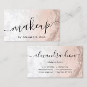 Koper roos goud glitter marmer make-up kunstenaar visitekaartje (Voorkant / Achterkant)