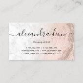 Koper roos goud glitter marmer make-up kunstenaar visitekaartje (Achterkant)