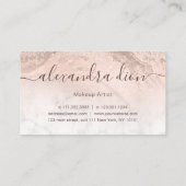 Koper roos goud glitter marmer make-up kunstenaar visitekaartje (Achterkant)