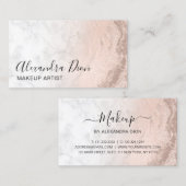 Koper roos goud glitter marmer make-up kunstenaar visitekaartje (Voorkant / Achterkant)