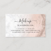 Koper roos goud glitter marmer make-up kunstenaar visitekaartje (Achterkant)