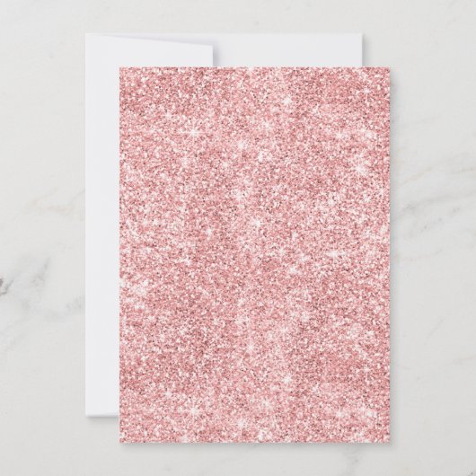 Koper Roos Goud Glitter Vakantie Party Kaart (Achterkant)