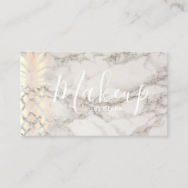 Koper roos gouden ananas marmer make-up artiest visitekaartje
