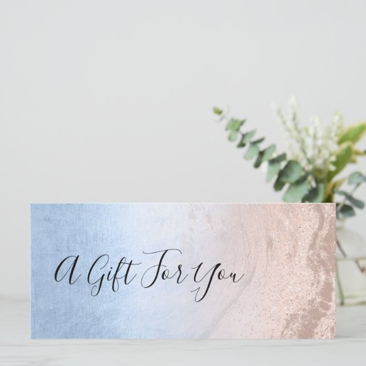 Koper roos goudglitter en blauw make-upartiest (Staand voorkant)