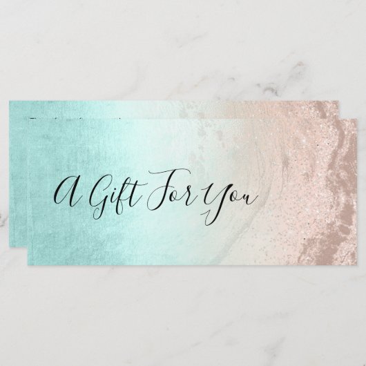 Koper roos goudglitter en mint make-up artiest (Voorkant / Achterkant)