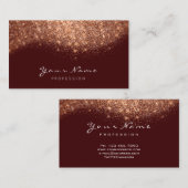 Koper Roos Maroon Glitter Makeup Artist Lashes Visitekaartje (Voorkant / Achterkant)