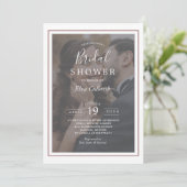 Koper Roos Modern Elegant Photo Vrijgezellenfeest Kaart (Staand voorkant)