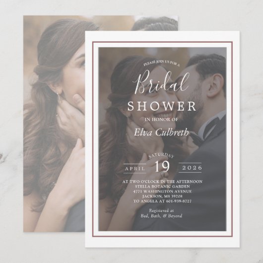 Koper Roos Modern Elegant Photo Vrijgezellenfeest Kaart (Voorkant / Achterkant)