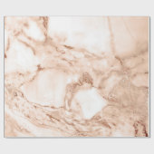 Koper Roos Witte koraal Blush Carrara Marble Stone Cadeaupapier (Vlak)